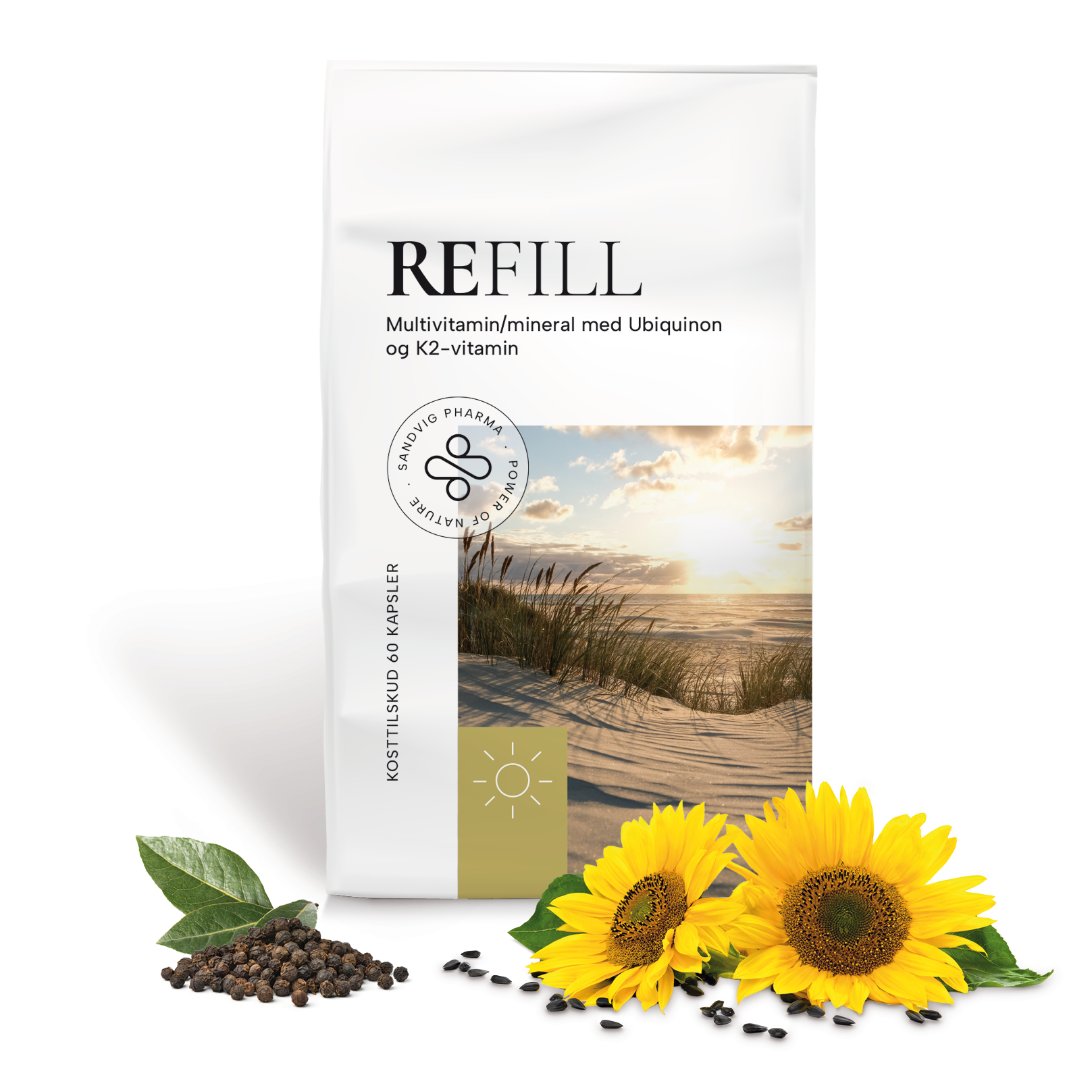 REFILL er et multivitamin med Q10 og K2-vitamin.